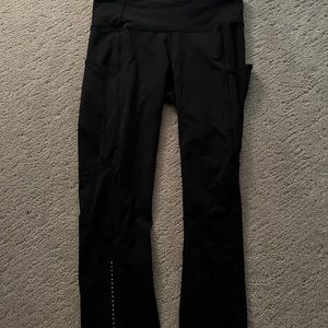 Cropped, worn once, black Lululemon leggings